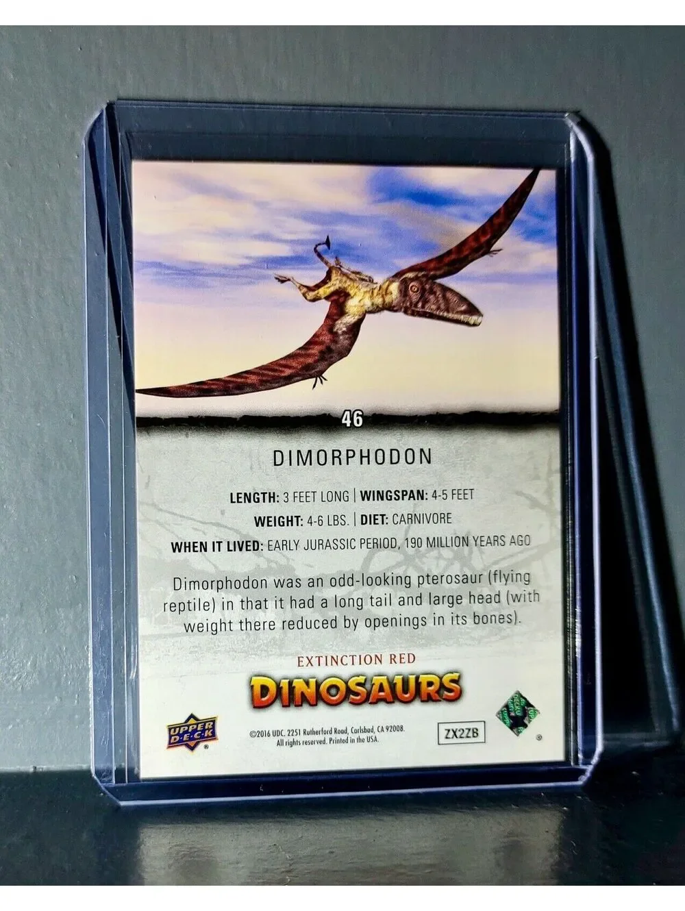 2015 Upper Deck Dinosaurs Dimorphodon Extinction Red Parallel #46 Card